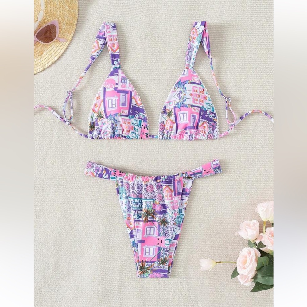 Multicolor Printed Bikini